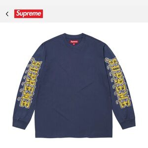 Supreme Intarsia Sleeve L/S Top “Navy” SZ: XXL